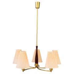 Rupert Nikoll chandelier with fabric shades vienna around 1960s