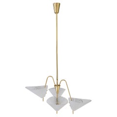 Rupert Nikoll chandelier with lucite shades vienna around 1960s