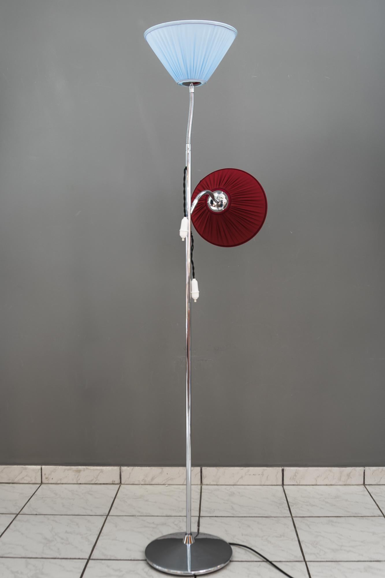 Plated Rupert Nikoll Floor Lamp, Vienna, circa 1950s For Sale