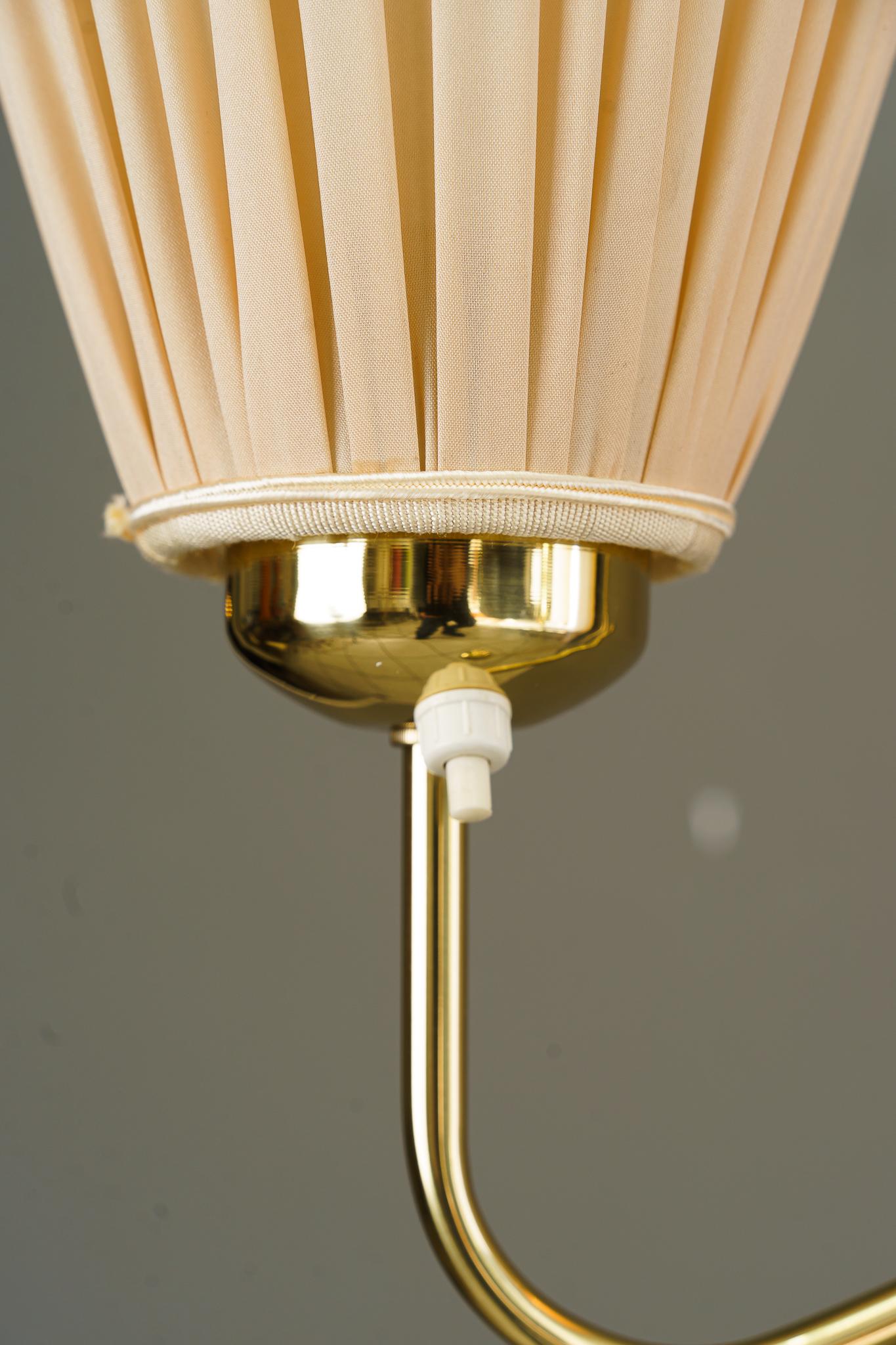 Rupert Nikoll Floor Lamp Vienna Around 1950s with Fabric Shades For Sale 6