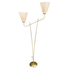 Rupert Nikoll Floor Lamp Vienna Around 1950s with Fabric Shades