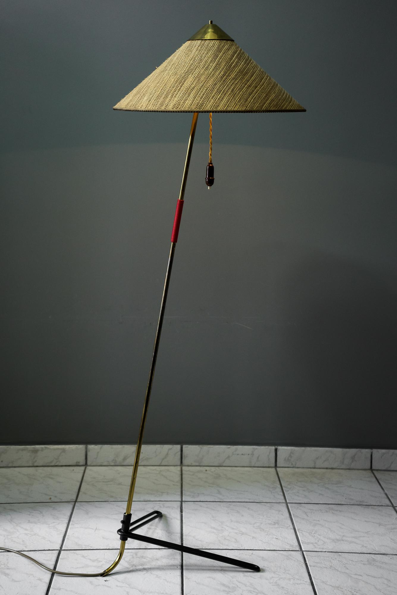 Rupert Nikoll Floor Lamp Vienna circa 1950s with Original Shade 6