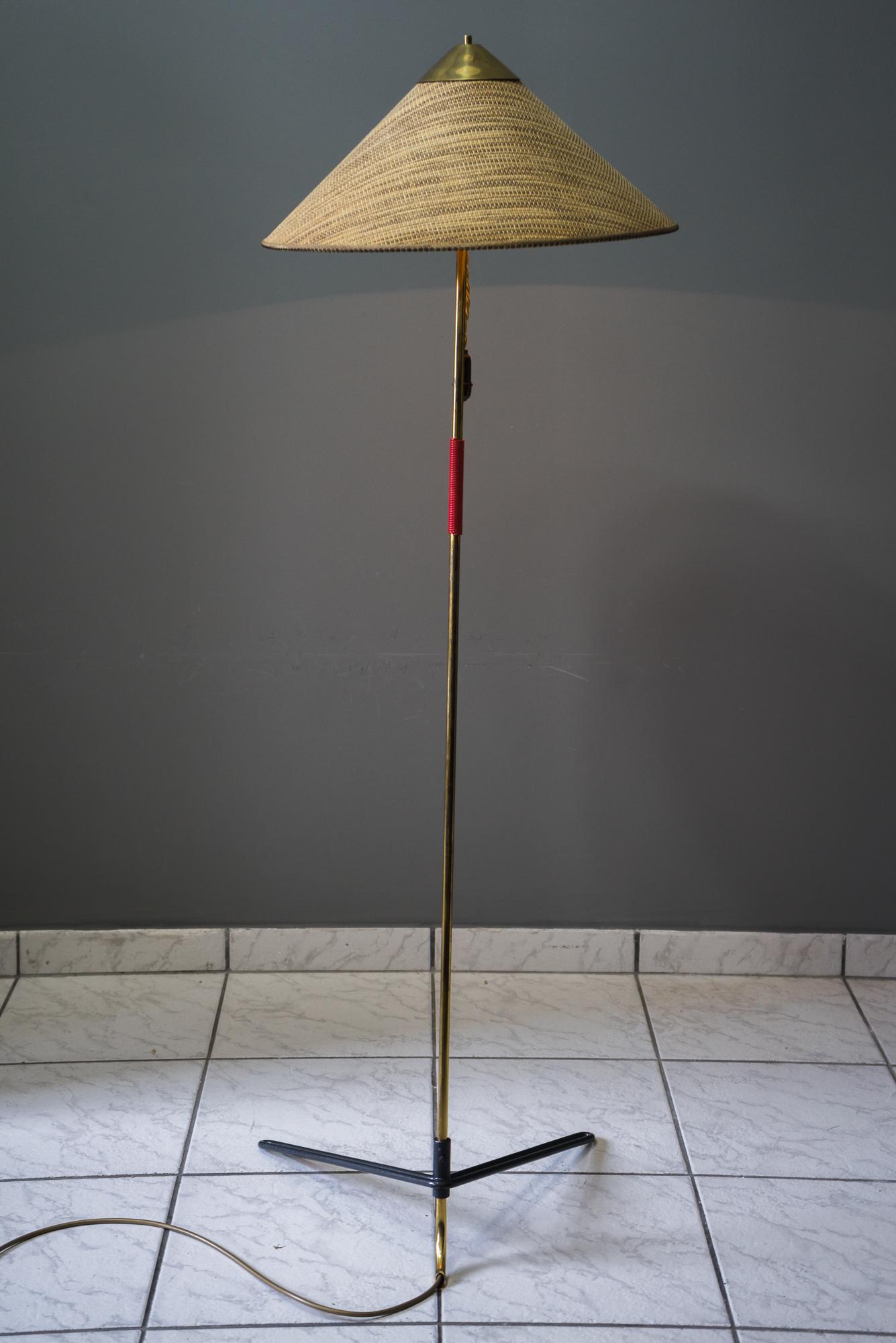 Rupert Nikoll Floor Lamp Vienna circa 1950s with Original Shade 7