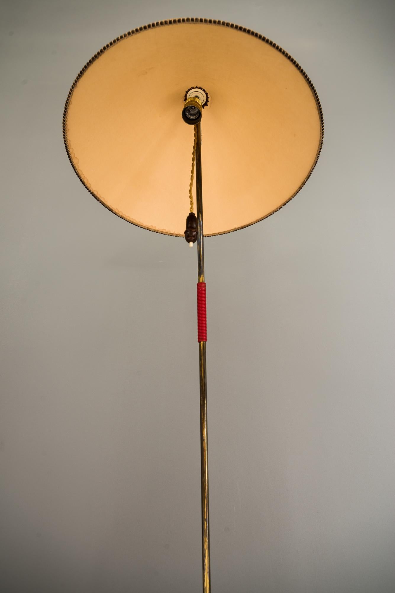 Austrian Rupert Nikoll Floor Lamp Vienna circa 1950s with Original Shade