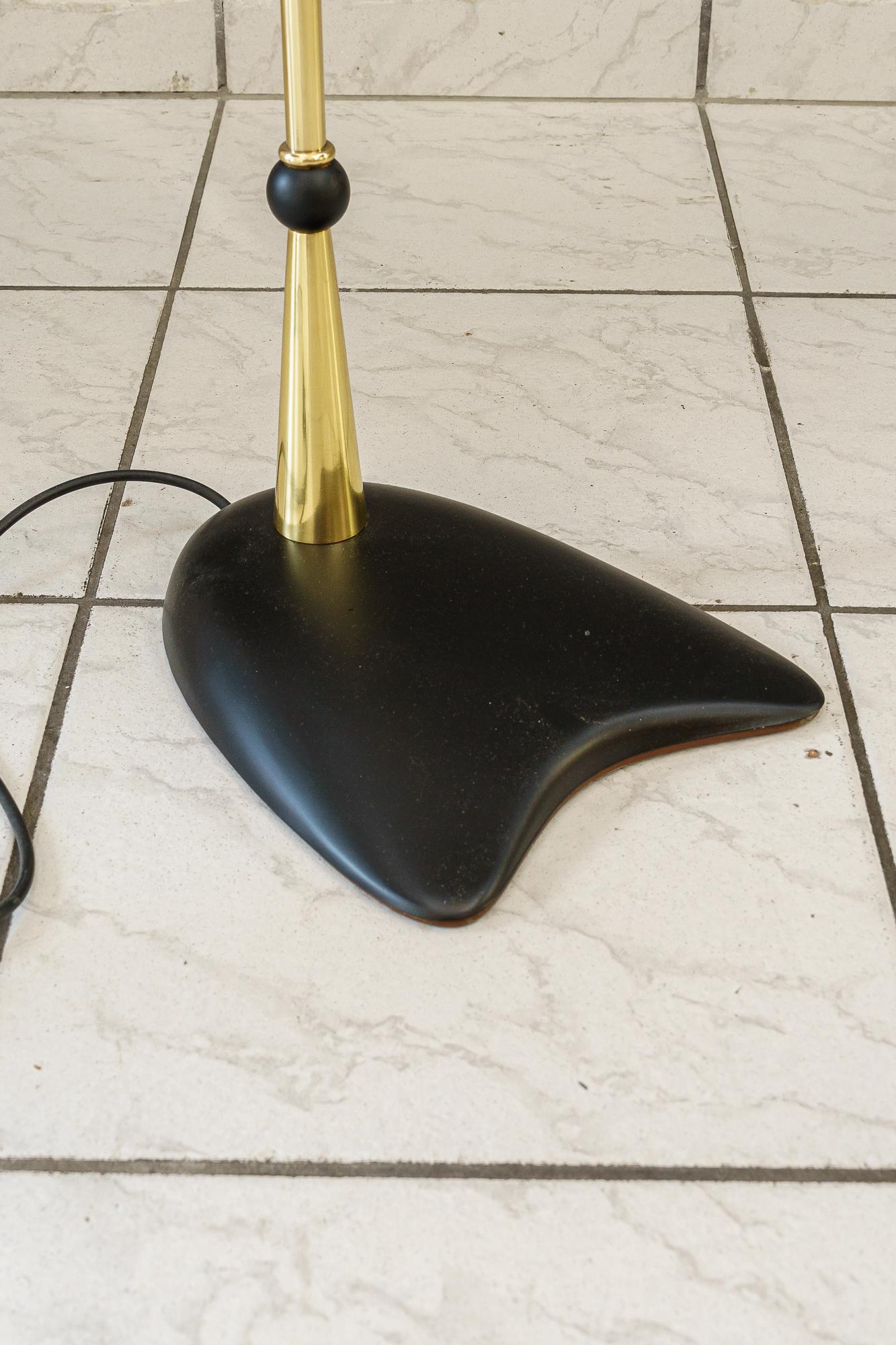 Rupert nikoll floor lamp with fabric shade around 1950s For Sale 7