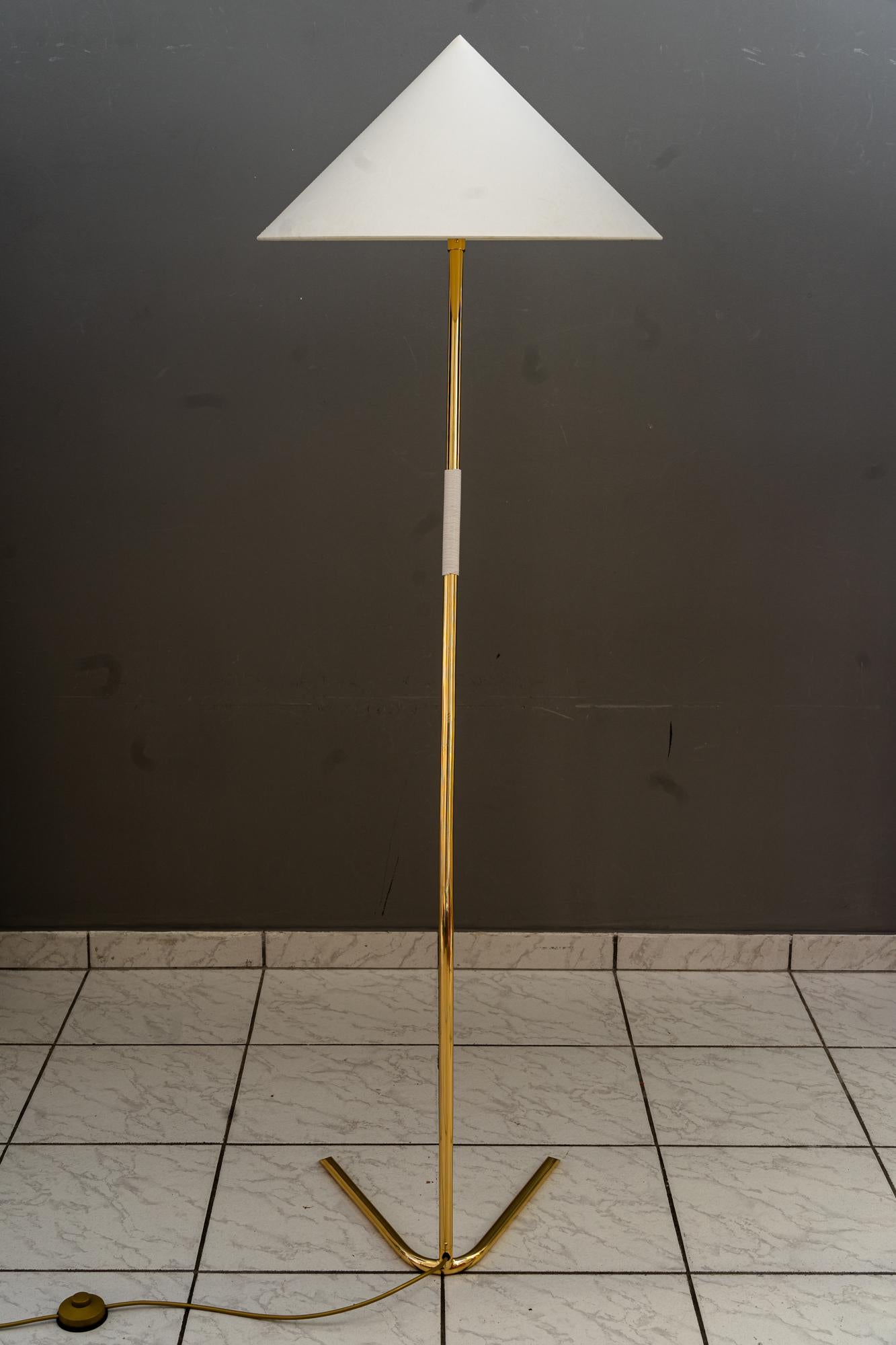 Austrian Rupert Nikoll Floor Lamp with fabric shade vienna 1950s