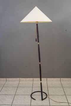 Rupert Nikoll Stehleuchte mit Stoffschirm wien um 1950er