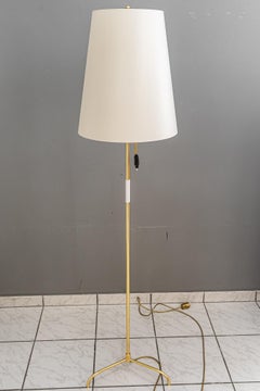 Rupert Nikoll Stehleuchte mit Stoffschirm wien um 1950er