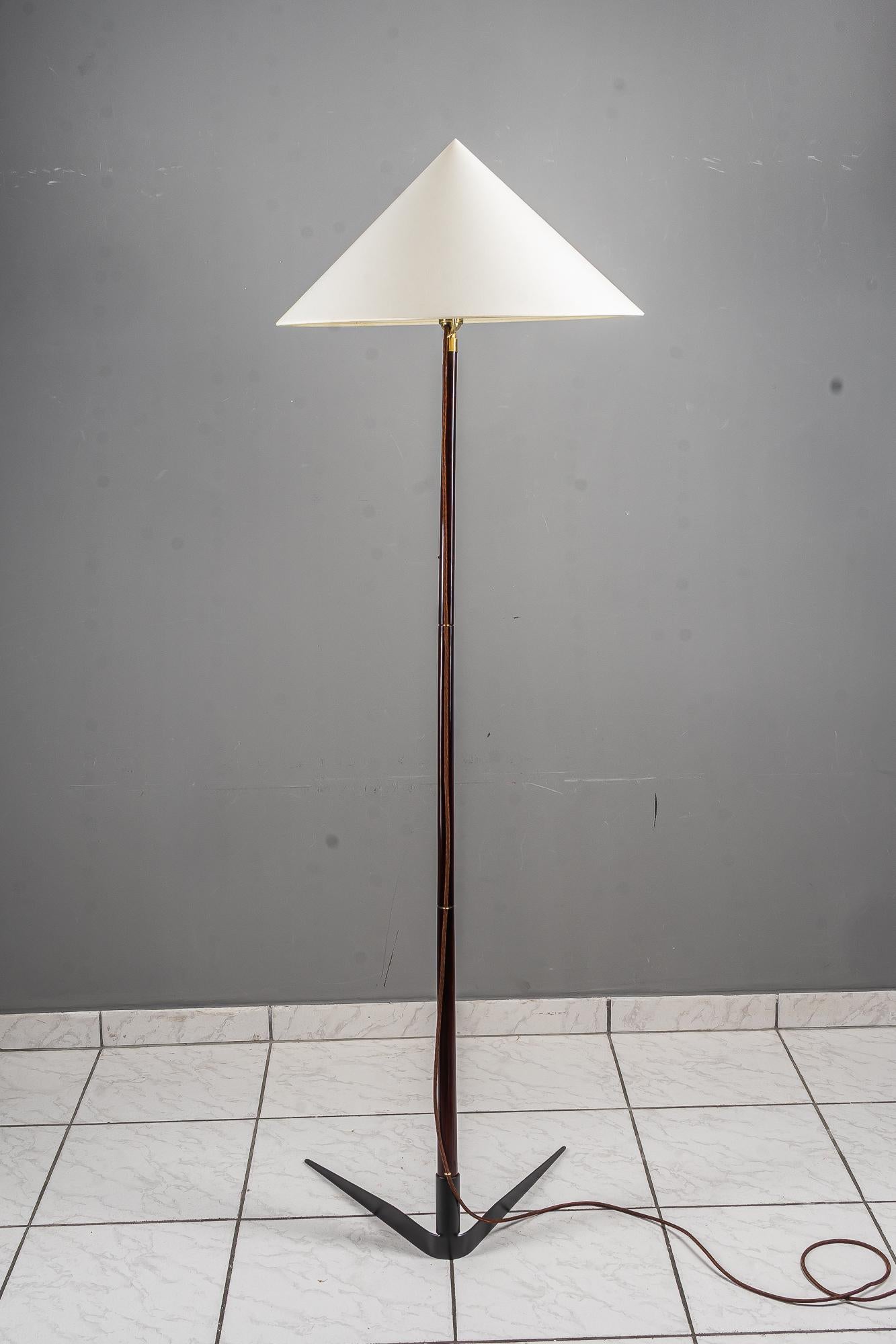 Rupert Nikoll Stehleuchte mit Stoffschirm wien um 1950er im Zustand „Gut“ im Angebot in Wien, AT