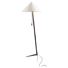 Rupert Nikoll floor lamp with fabric shade vienna around 1950s