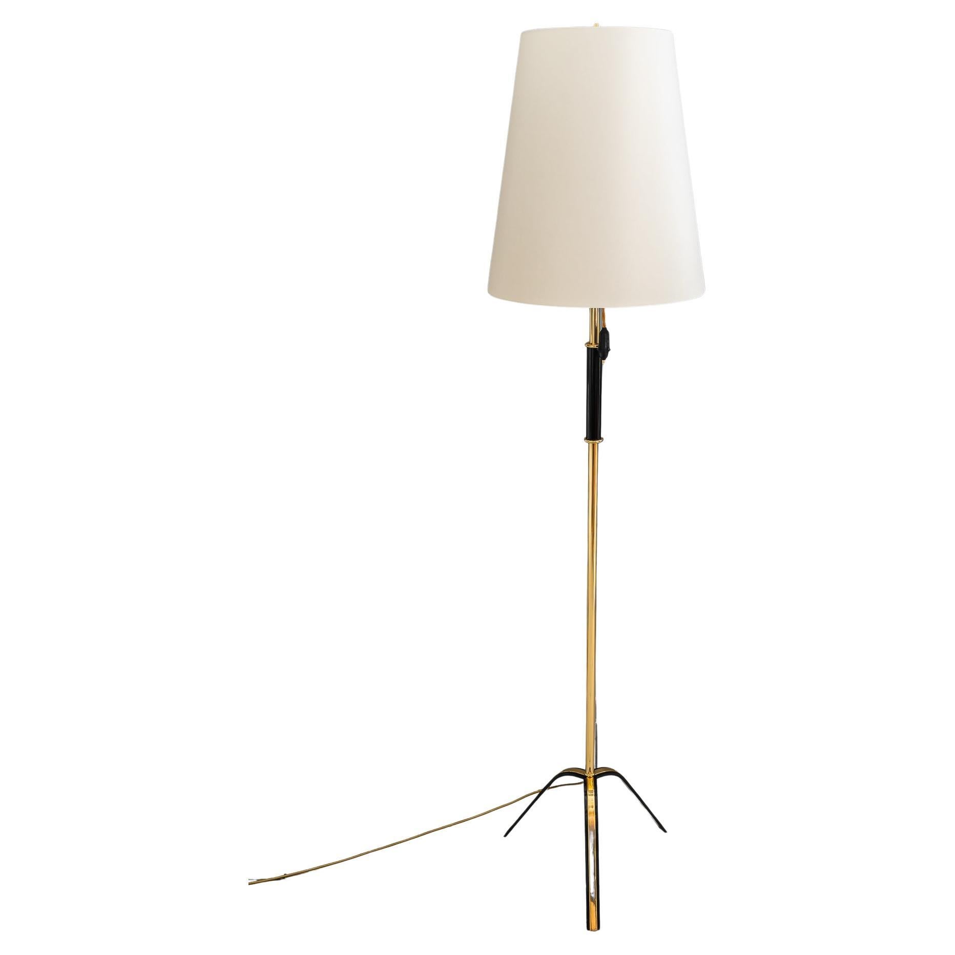 Rupert Nikoll Lampadaire avec abat-jour en tissu vienne vers 1950 en vente