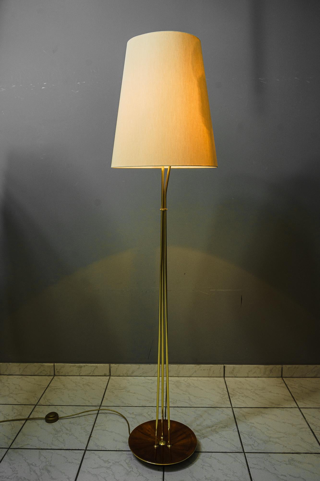 Rupert Nikoll Floor lamp with fabric shade vienna around 1960s For Sale 2