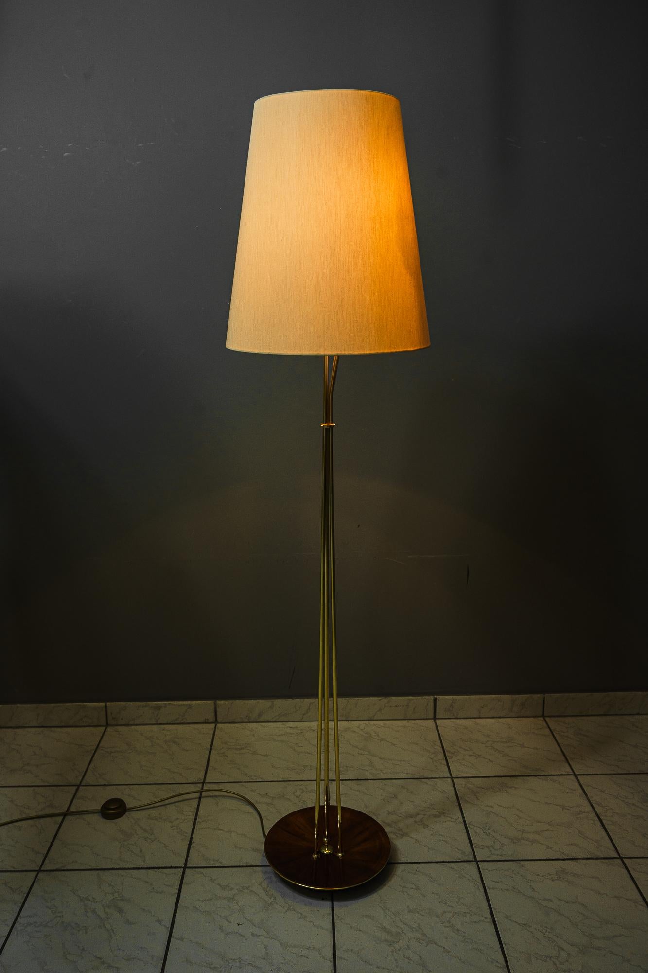 Rupert Nikoll Floor lamp with fabric shade vienna around 1960s For Sale 4