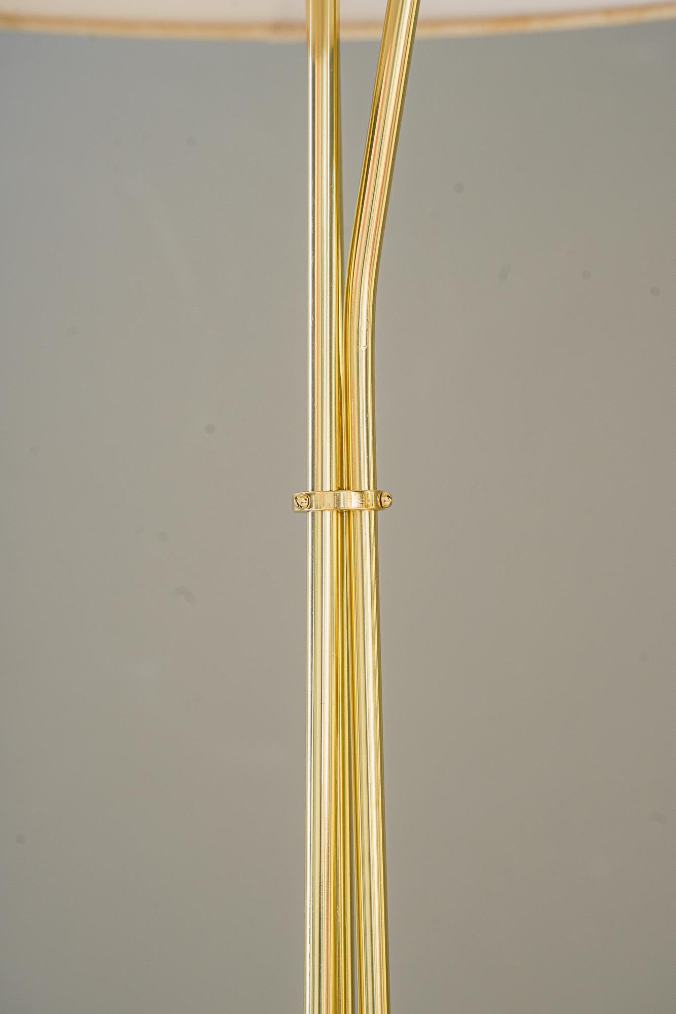 Mid-Century Modern Rupert Nikoll Floor lamp with fabric shade vienna around 1960s For Sale