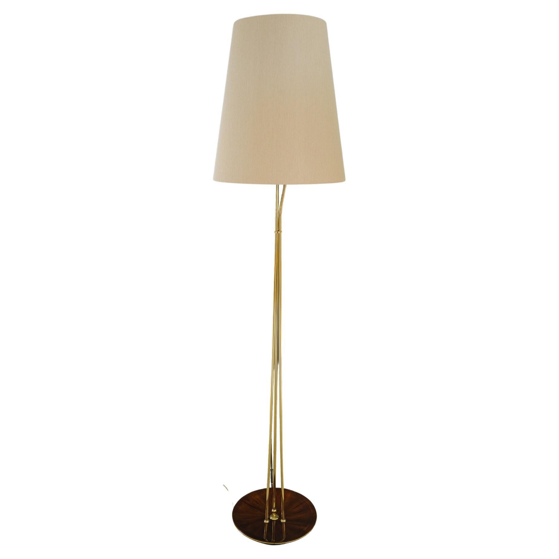 Rupert Nikoll Floor lamp with fabric shade vienna around 1960s For Sale