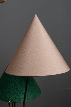 Rupert Nikoll Stehleuchte mit Stoffschirmen um 1950