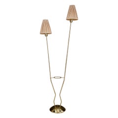Rupert Nikoll Floor Lamp with Fabric Shades, Vienna, Around 1950s