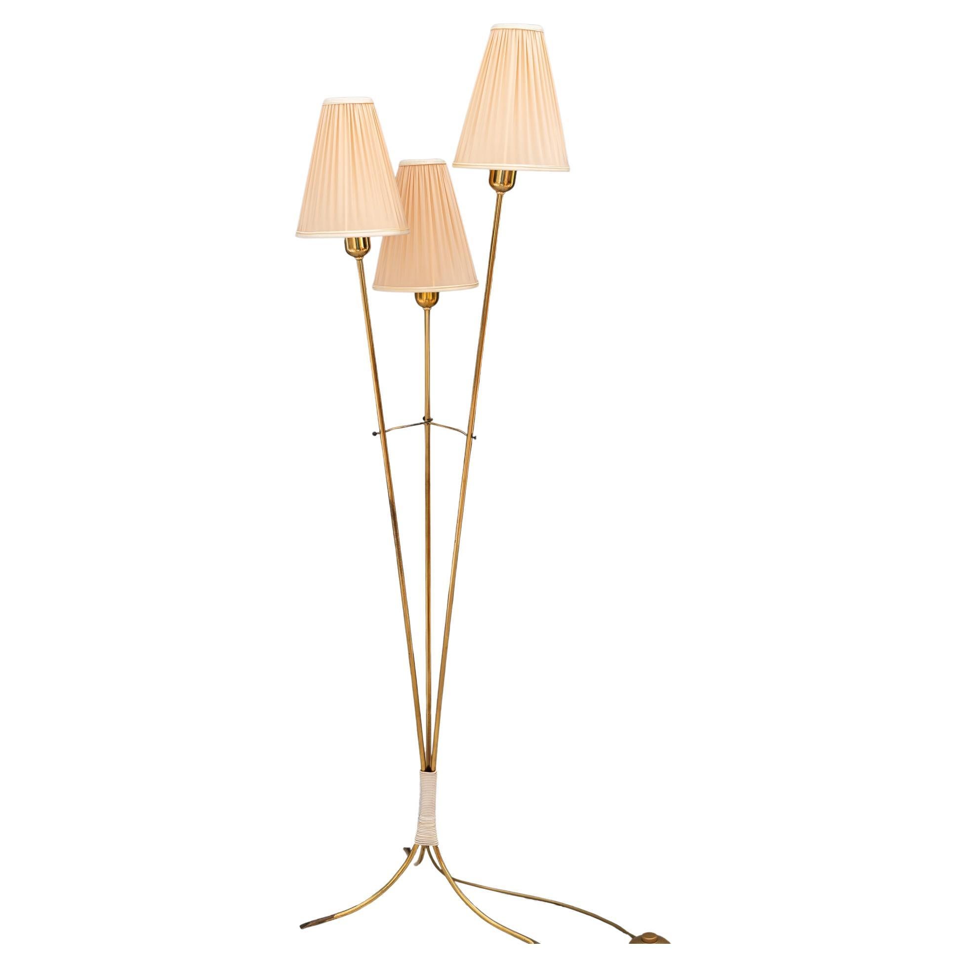 Rupert Nikoll Lámpara de pie con pantallas de tela viena hacia 1960