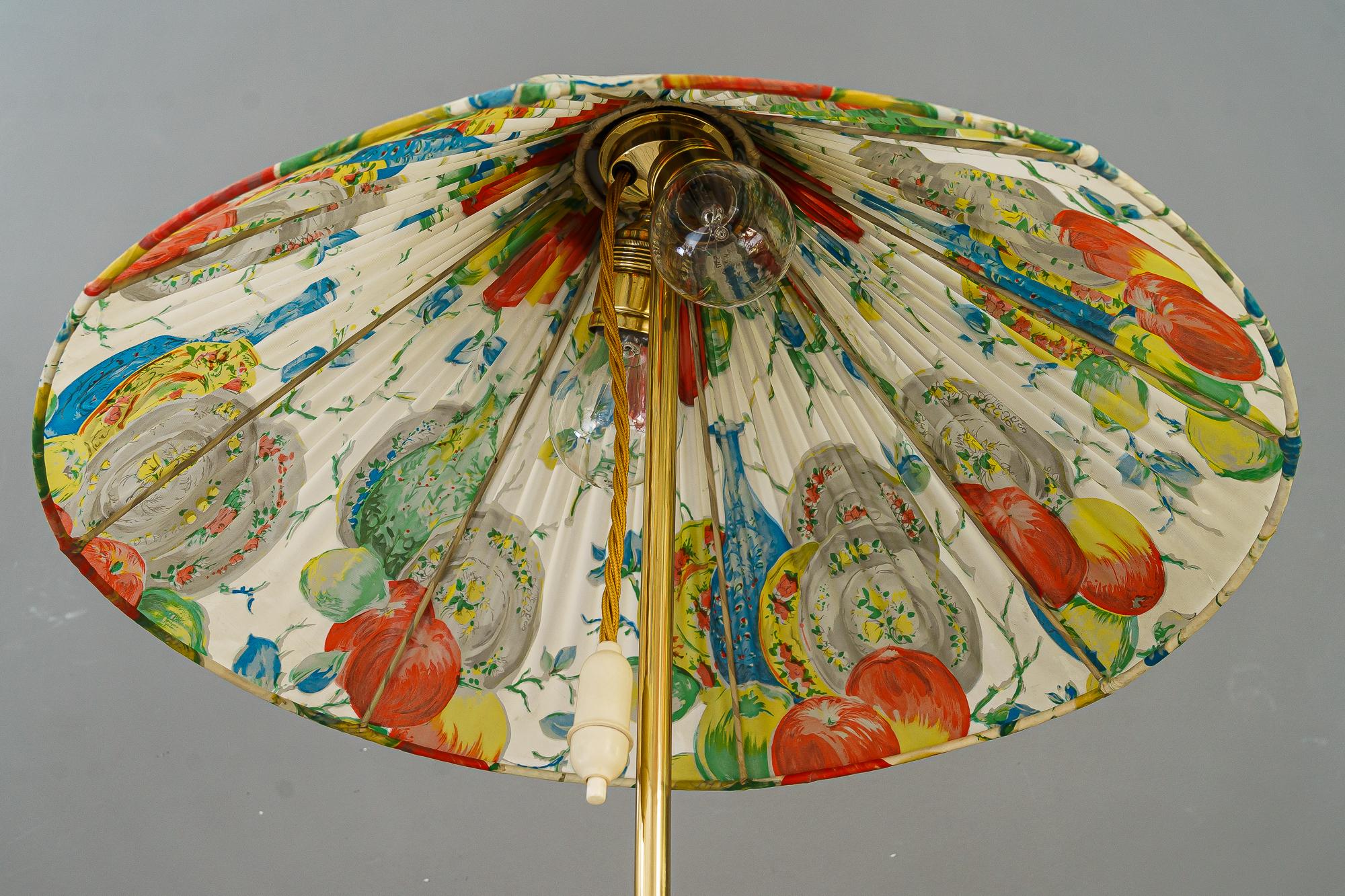Rupert Nikoll lampadaire avec abat-jour en tissu original vienne vers 1950 en vente 3