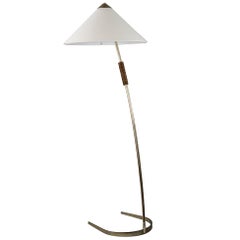 Rupert Nikoll Floor Lamp with Wood Handle, circa 1950s