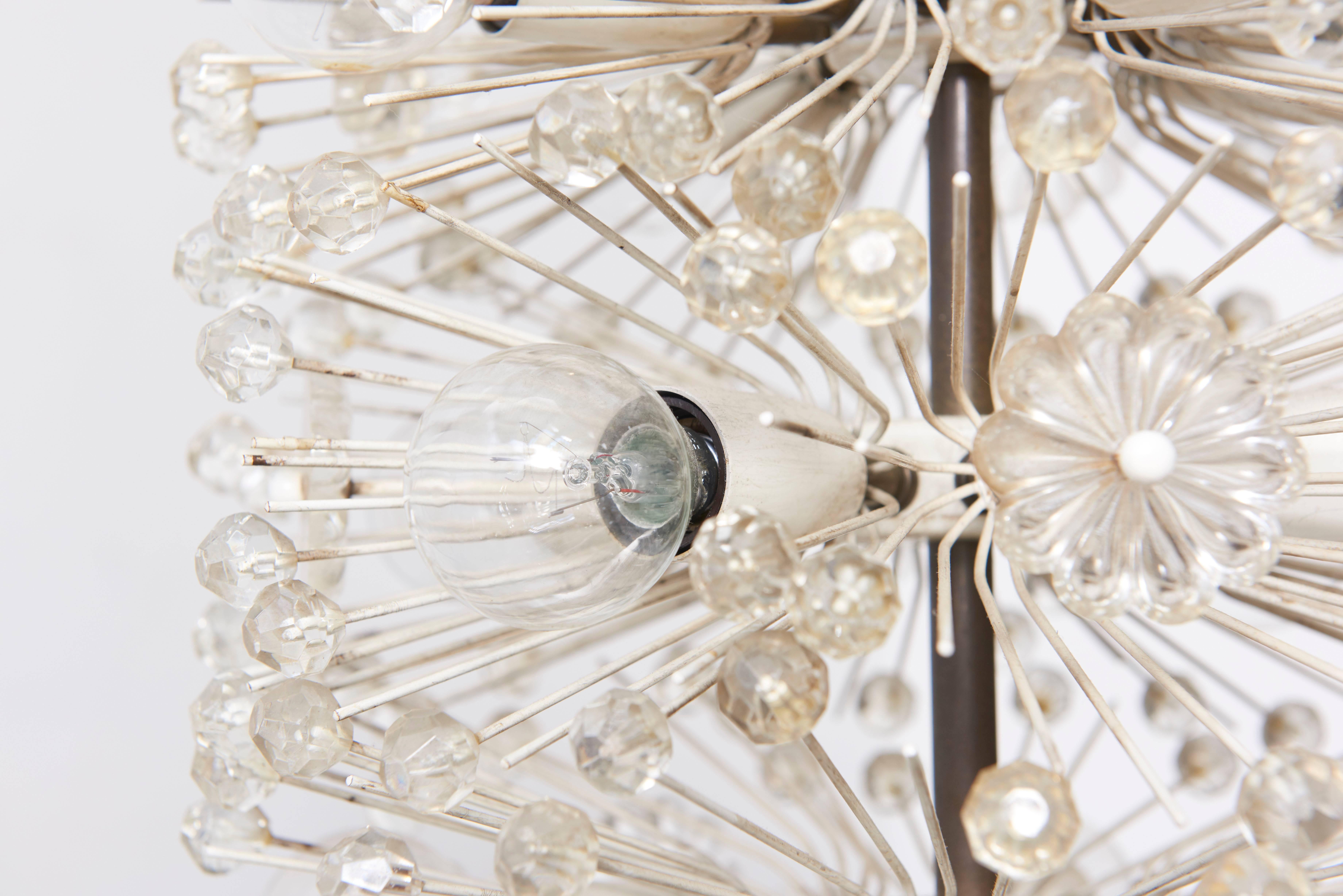 Austrian Rupert Nikoll for Emil Stejnar Snowball Sputnik Chandelier, 1950s Vienna For Sale