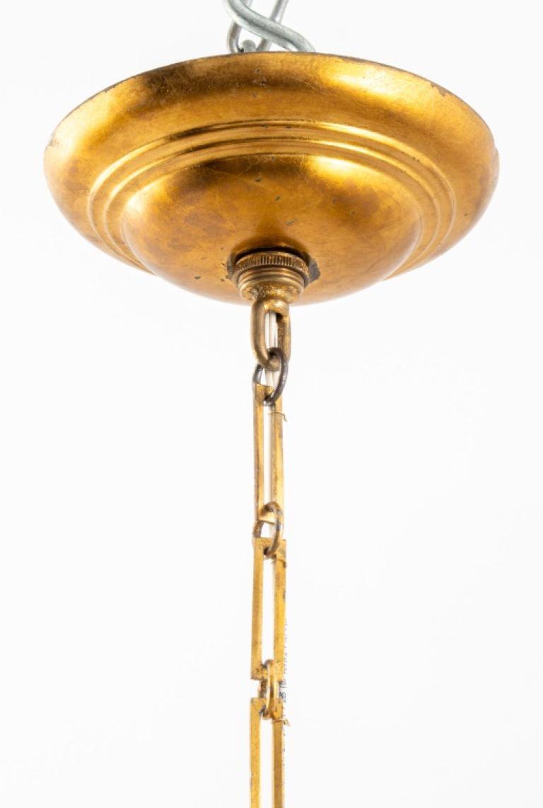 Rupert Nikoll Mid-Century Modern Pendant Ceiling Chandelier With Gilt Plaster Dome and Crystal Faceted Sphere Ornaments, circa 1960.

Dealer: S138XX