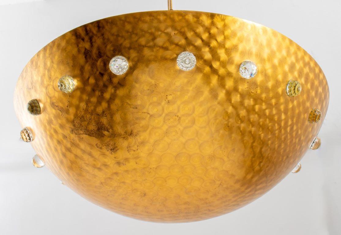 Rupert Nikoll Mid-Century Modern Gold Dome Pendant For Sale 1