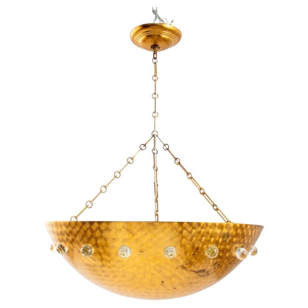 Rupert Nikoll Mid-Century Modern Gold Dome Pendant For Sale