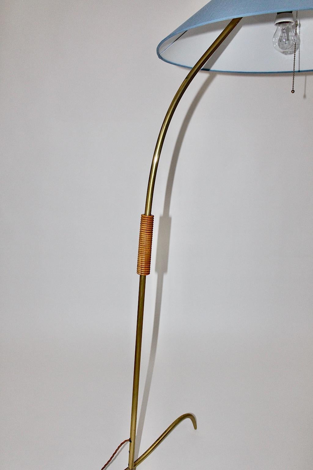 Rupert Nikoll Mid-Century Modern Vintage Brass Clawfoot Floor Lamp, 1950s Vienna For Sale 14