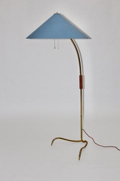 Lampadaire à pieds griffes Rupert Nikoll en laiton moderne du milieu du siècle dernier, Vienne, années 1950