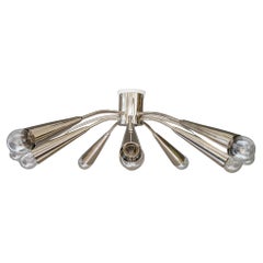 Rupert Nikoll Plafonnier Spoutnik en nickel Vienne vers 1950