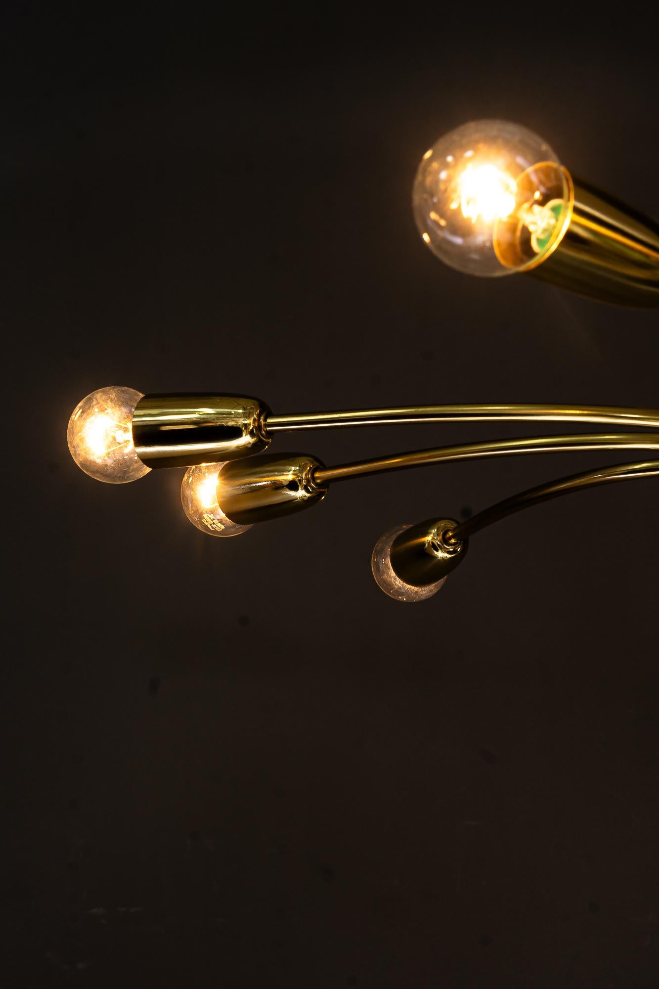 Rupert Nikoll sputnik ceiling lamp vienna around 1960s For Sale 2