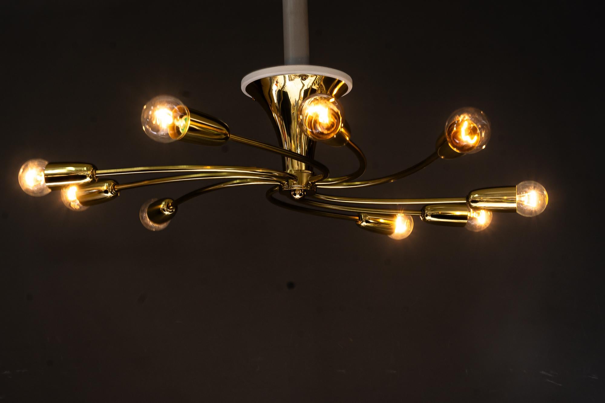 Rupert Nikoll sputnik ceiling lamp vienna around 1960s For Sale 4