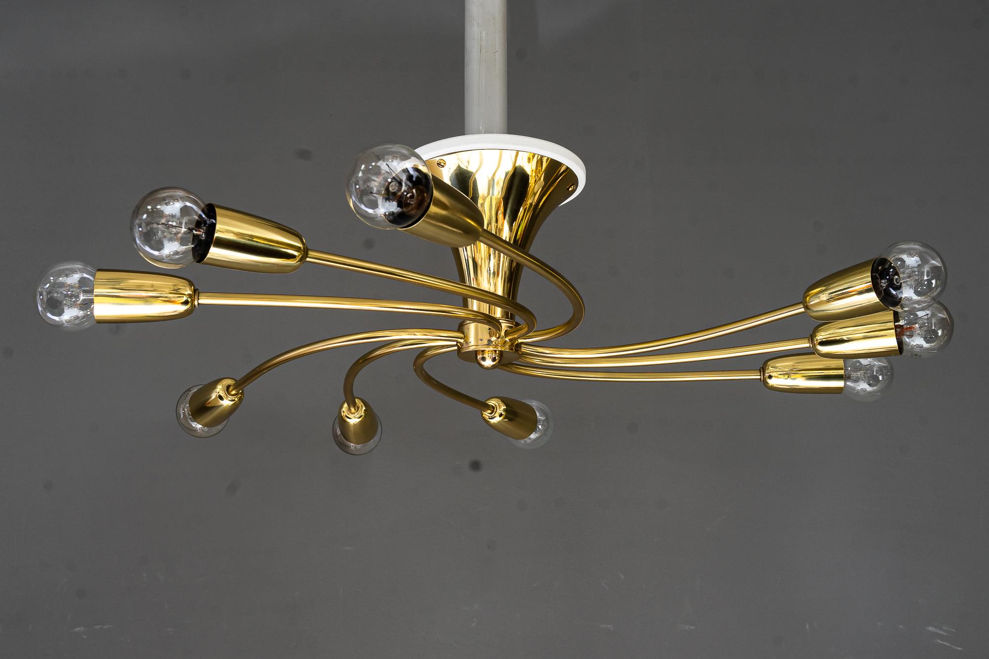 Rupert Nikoll sputnik ceiling lamp vienna around 1960s
Polished and stove enameled
The bulbs are not included