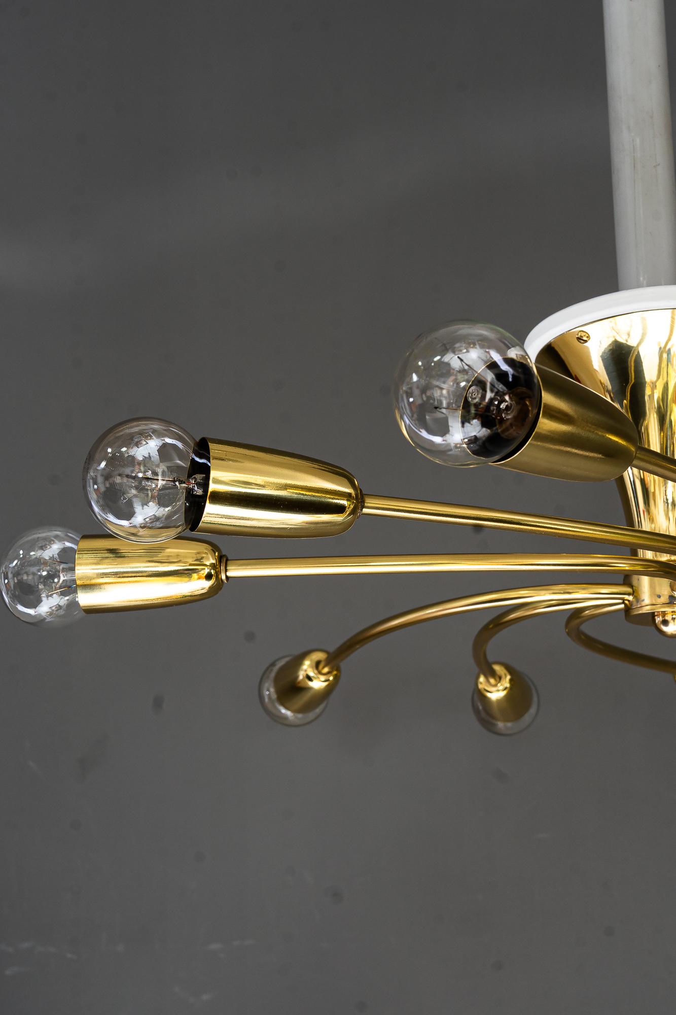 Austrian Rupert Nikoll sputnik ceiling lamp vienna around 1960s For Sale