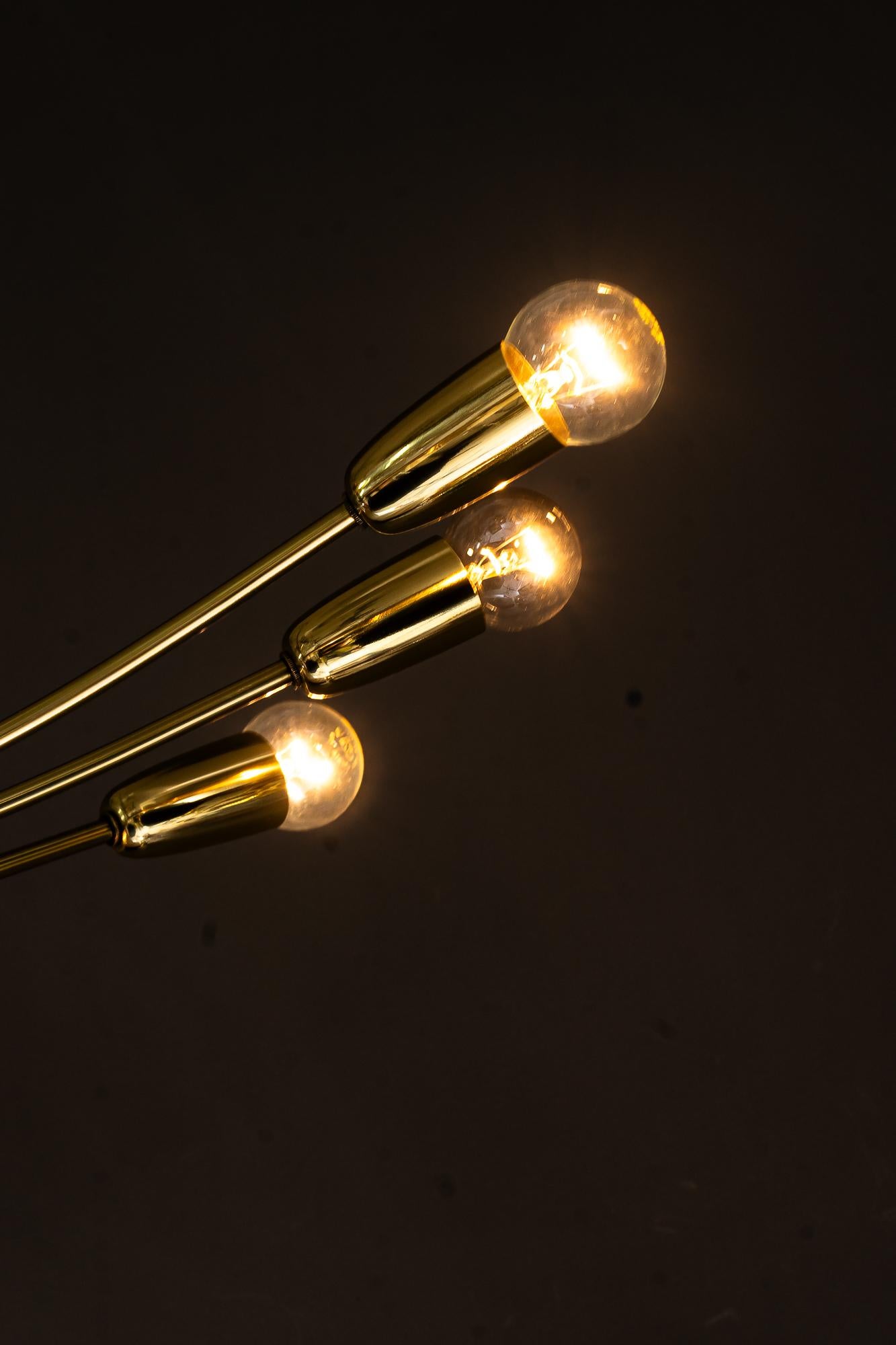 Rupert Nikoll sputnik ceiling lamp vienna around 1960s For Sale 1