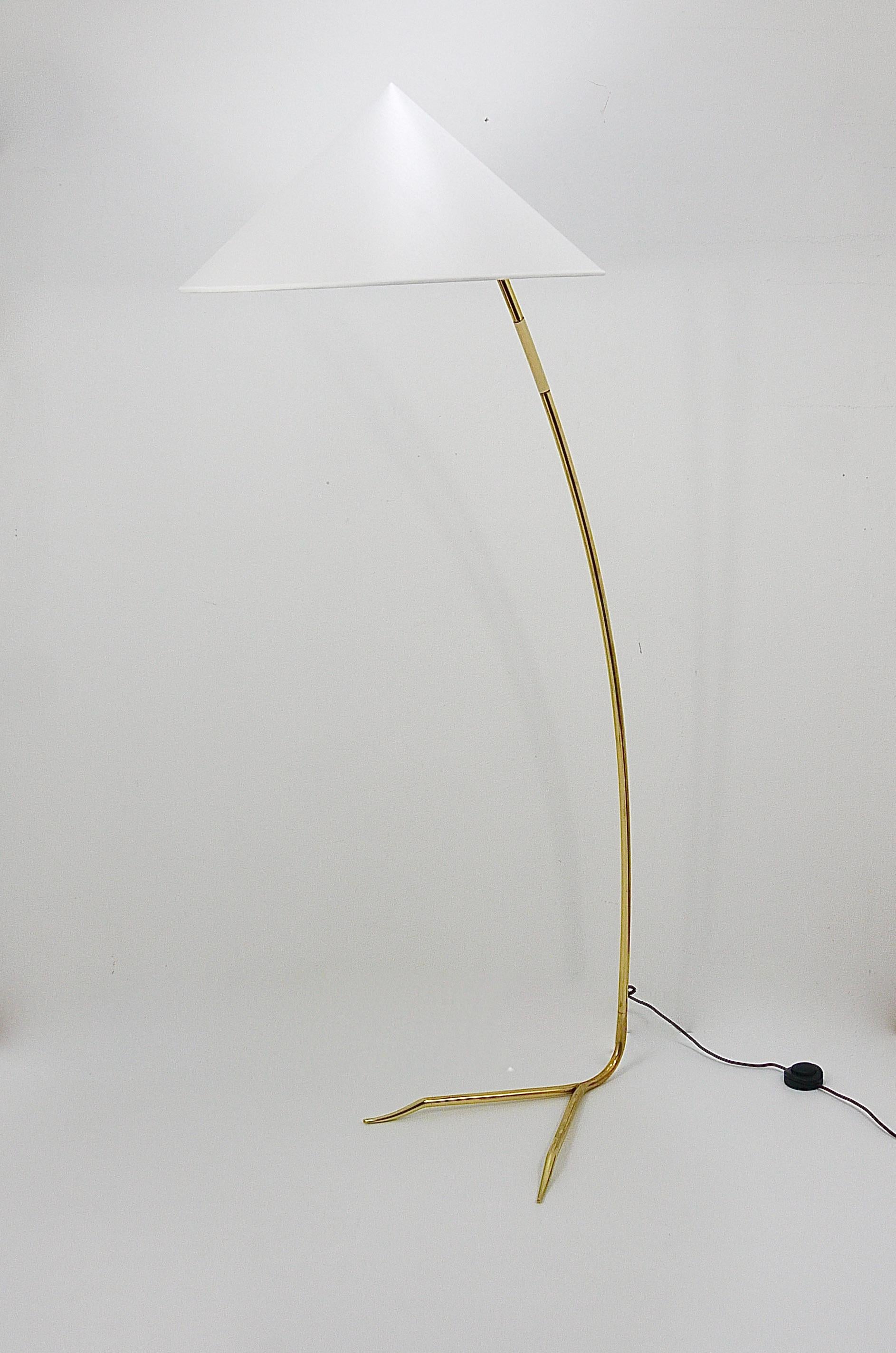 Rupert Nikoll Sumatra Mid-Century Brass Floor Lamp, Vienna, Austria, 1950s For Sale 1