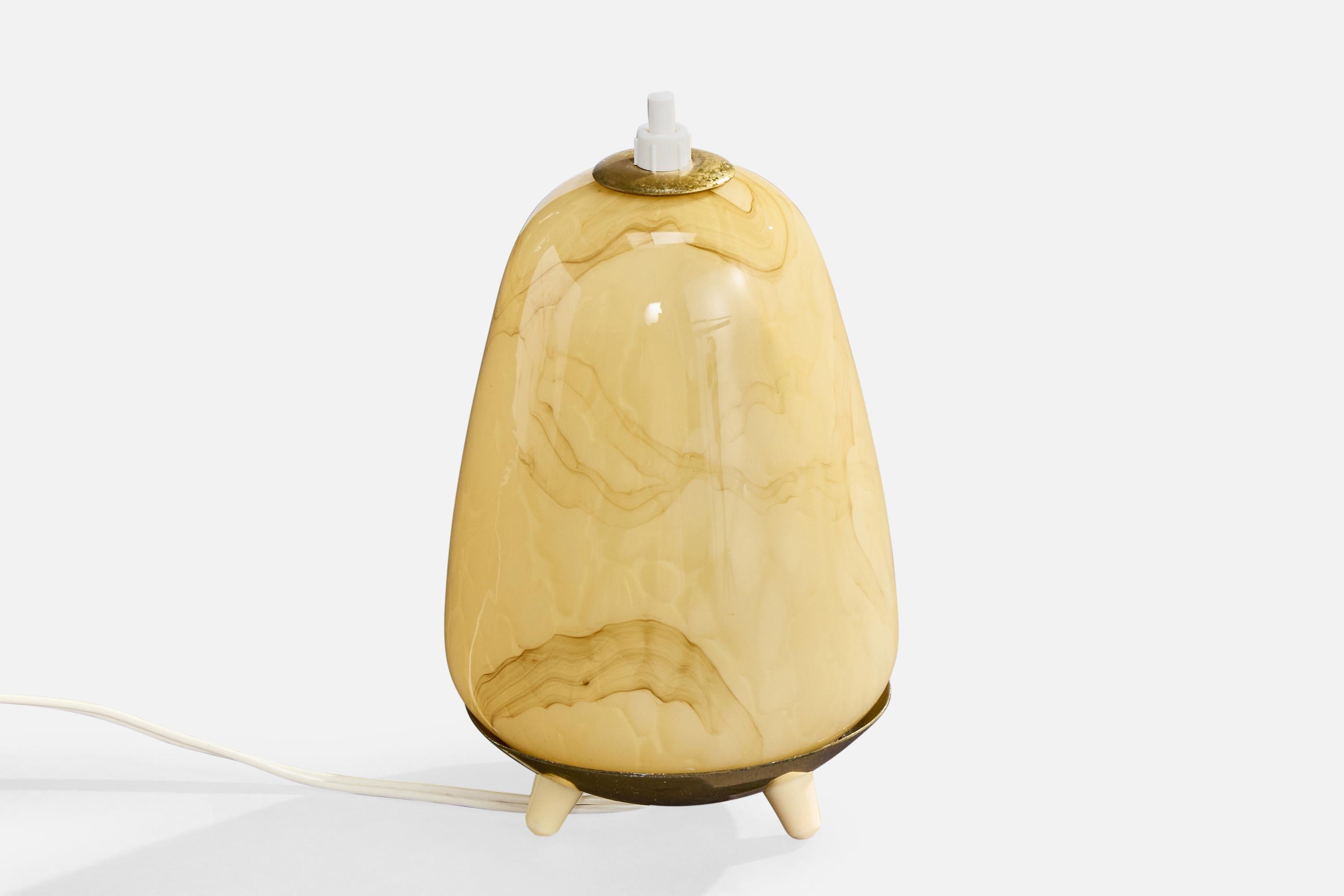 Rupert Nikoll, lampe de table, laiton, verre, Autriche, années 1950 Bon état - En vente à High Point, NC