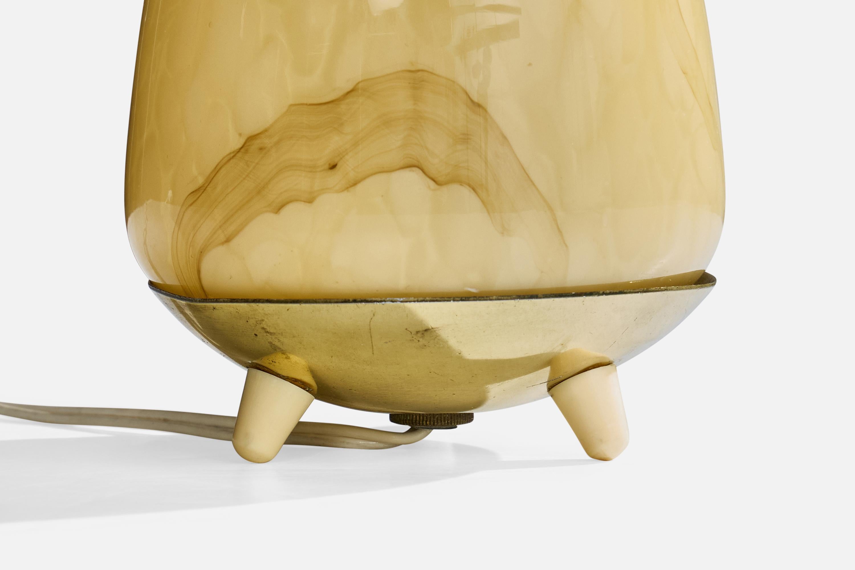 Rupert Nikoll, lampe de table, laiton, verre, Autriche, années 1950 en vente 1