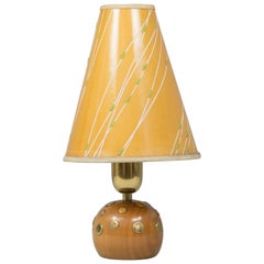 Rupert Nikoll Table Lamp Cherrywood and Original Shade, circa 1960s