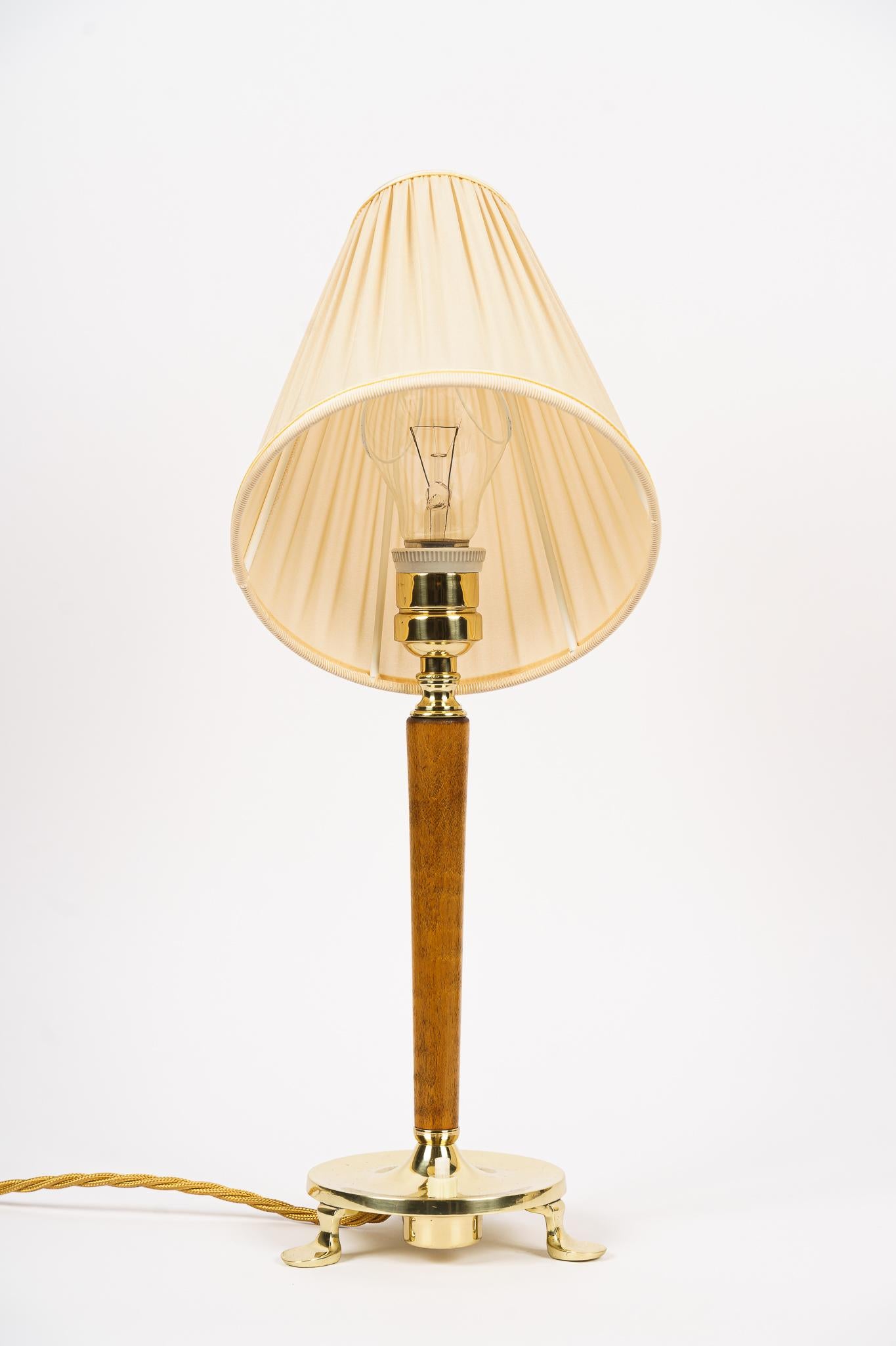 Rupert Nikoll Table Lamp with Fabric Shade Around 1950s In Good Condition For Sale In Wien, AT