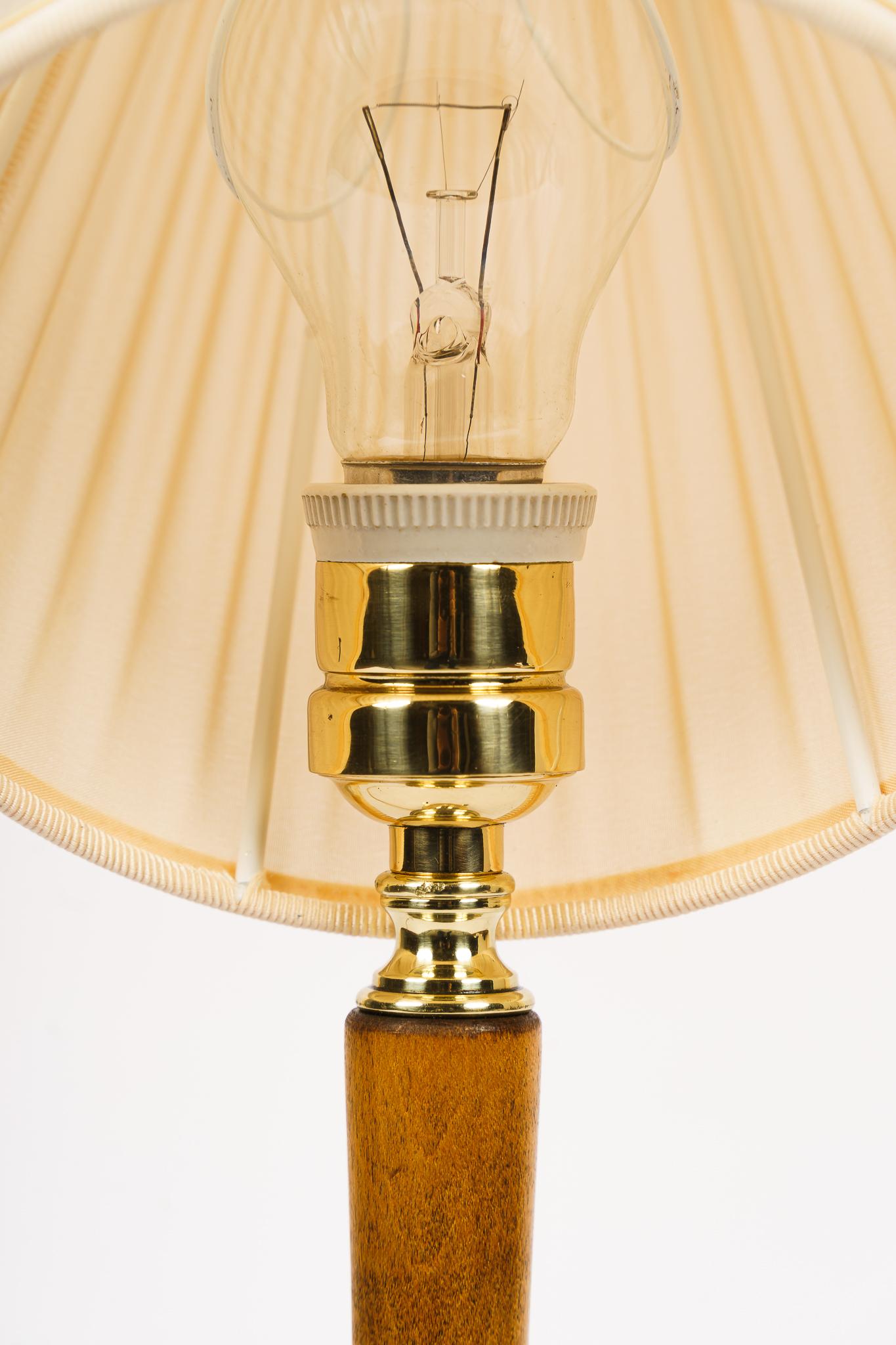 Mid-20th Century Rupert Nikoll Table Lamp with Fabric Shade Around 1950s For Sale
