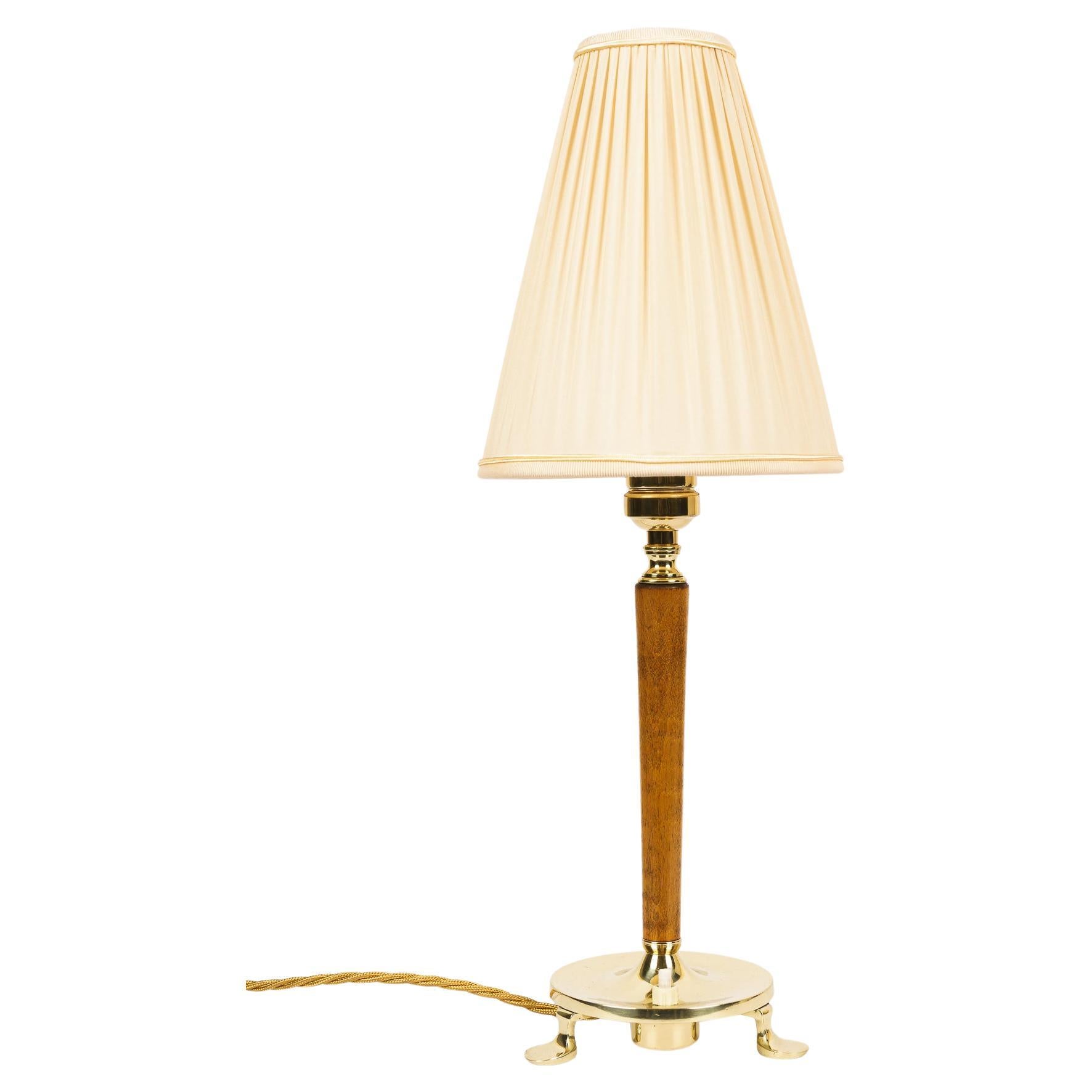 Rupert Nikoll Table Lamp with Fabric Shade Around 1950s For Sale