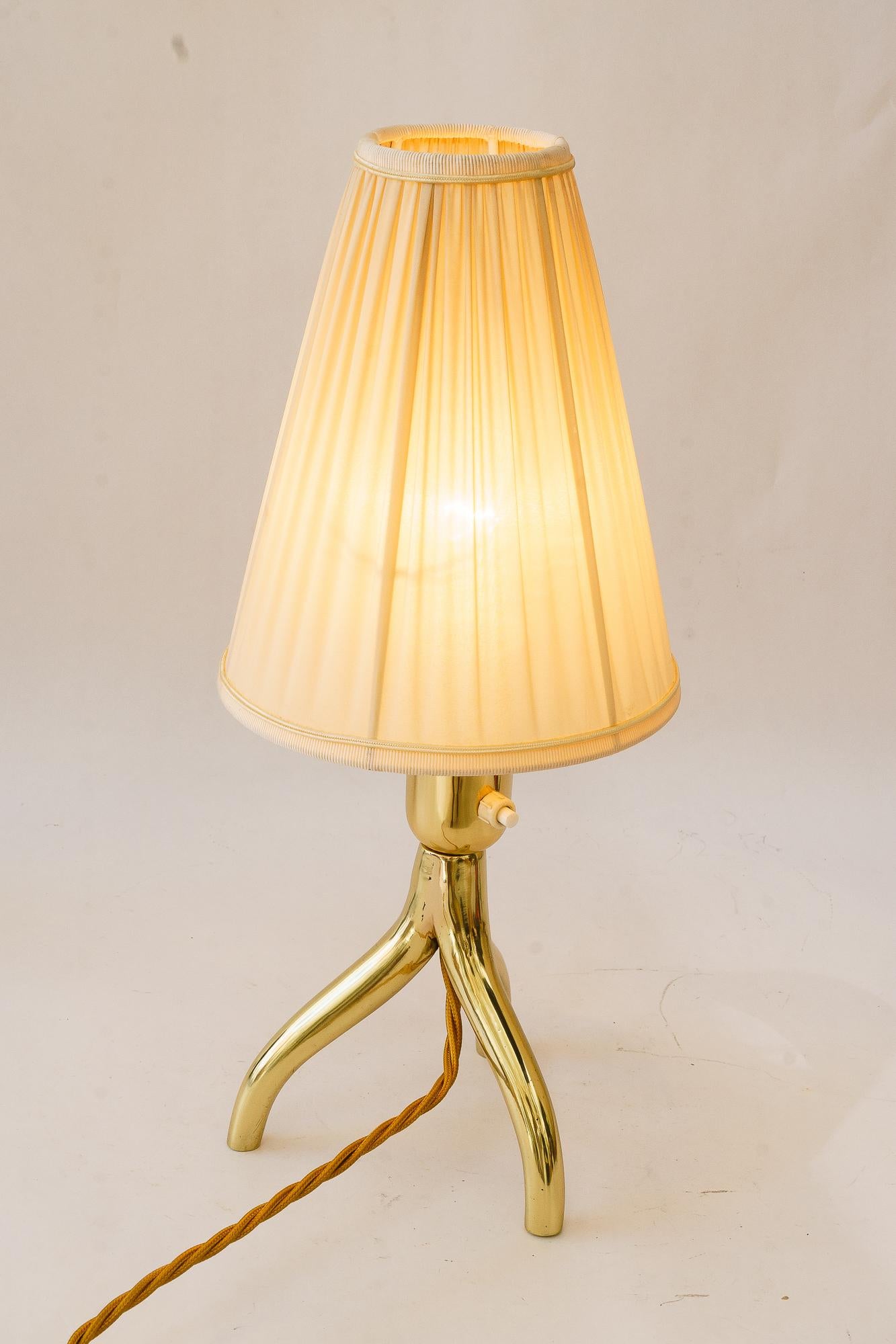 Rupert Nikoll Tischlampe mit Stoffschirm wien um 1950 im Angebot 2