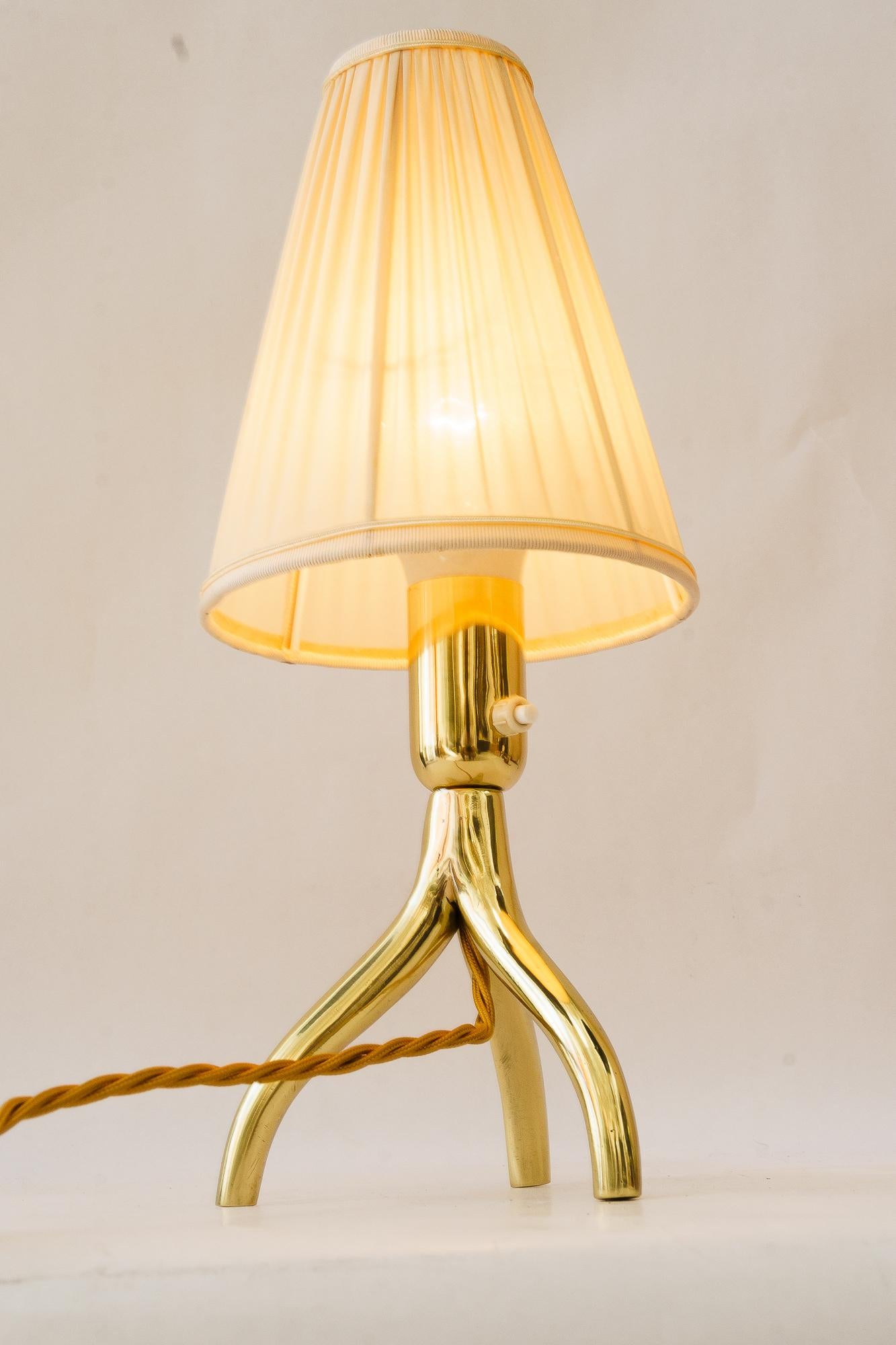 Rupert Nikoll Tischlampe mit Stoffschirm wien um 1950 im Angebot 3