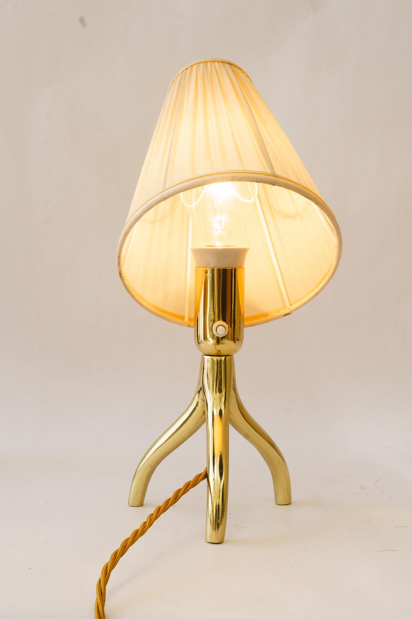 Rupert Nikoll Tischlampe mit Stoffschirm wien um 1950 im Angebot 4