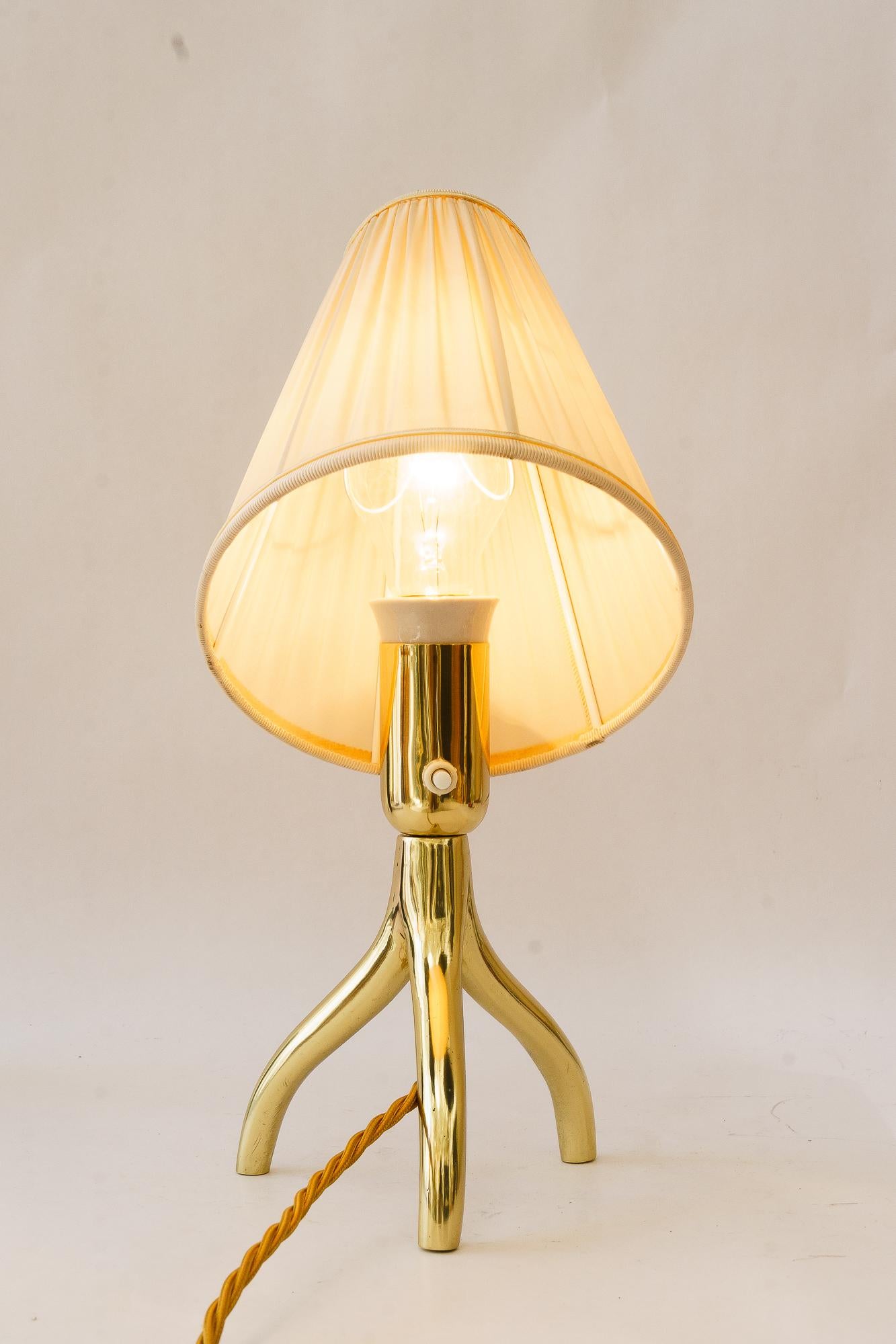 Rupert Nikoll Tischlampe mit Stoffschirm wien um 1950 im Angebot 5