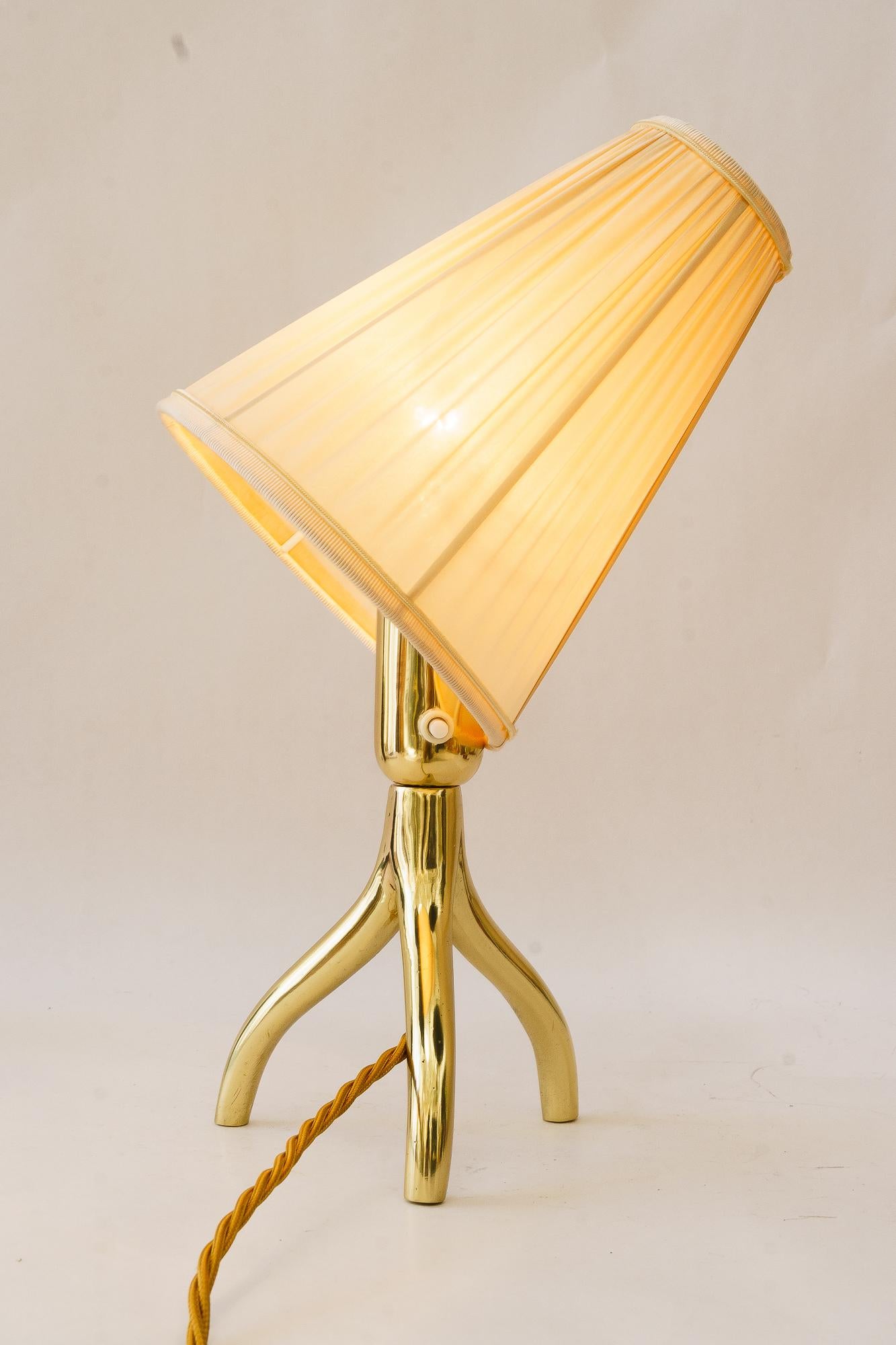 Rupert Nikoll Tischlampe mit Stoffschirm wien um 1950 im Angebot 6