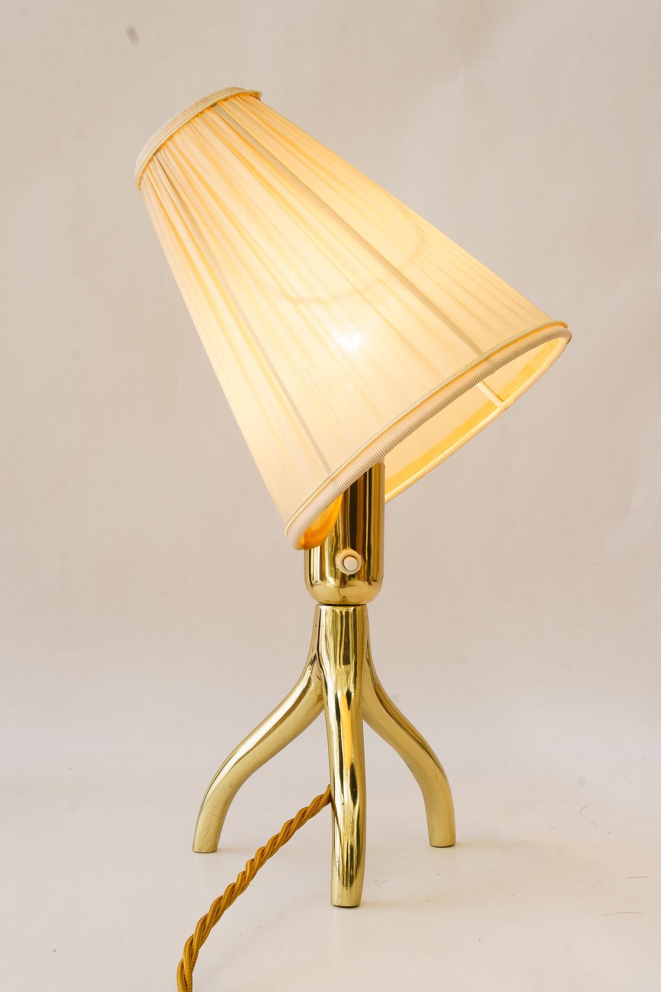 Rupert Nikoll Tischlampe mit Stoffschirm wien um 1950 im Angebot 7