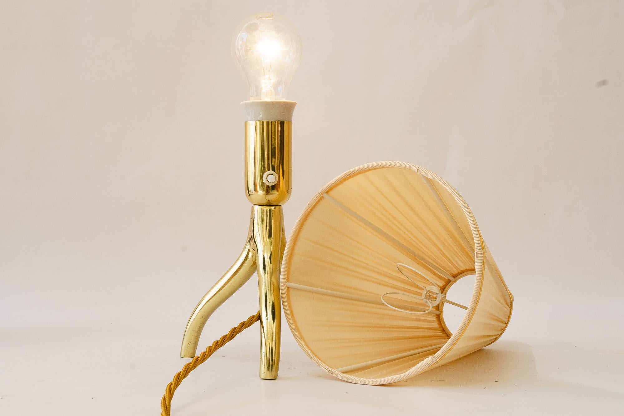 Rupert Nikoll Tischlampe mit Stoffschirm wien um 1950 im Angebot 8
